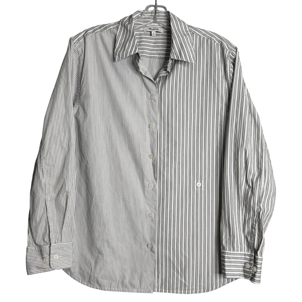 Madewell With A Twist Shirt In Signature Poplin Womens M Eyelet White Preppy